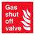 Gas shut off valve sign