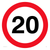 20mph or 20kph Road Speed Sign