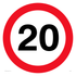 20mph or 20kph Road Speed Sign