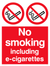 No smoking inc e-cigarettes sign