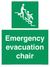 Emergency evacuation chair sign