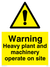 Warning Heavy plant and machinery on site sign