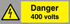 Danger 400 volts sign