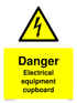 Danger Electrical equipment cupboard sign