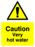 Caution very hot water sign