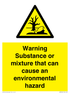 Warning Substance or mixture that can cause an environmental hazard sign