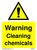 Warning cleaning chemicals sign