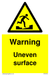 Warning Uneven surface sign